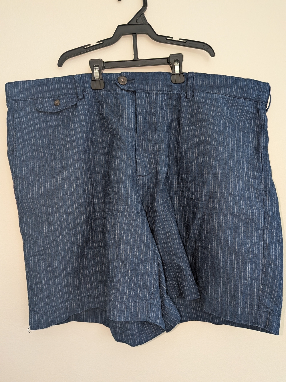 Banana Republic Blue Pinstripe Flat Front Shorts